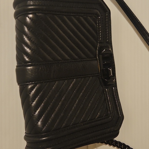REBECCA MINKOFFChevron Quilted Small‎ Turn Lock LoveCrossbody Bag - Picture 4 of 12
